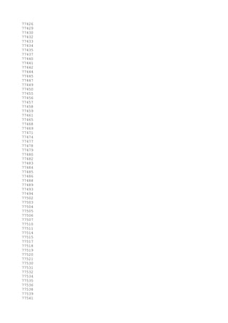 77426
77429
77430
77432
77433
77434
77435
77437
77440
77441
77442
77444
77445
77447
77449
77450
77455
77456
77457
77458
77459
77461
77465
77468
77469
77471
77474
77477
77478
77479
77480
77482
77483
77484
77485
77486
77488
77489
77493
77494
77502
77503
77504
77505
77506
77507
77510
77511
77514
77515
77517
77518
77519
77520
77521
77530
77531
77532
77534
77535
77536
77538
77539
77541
 