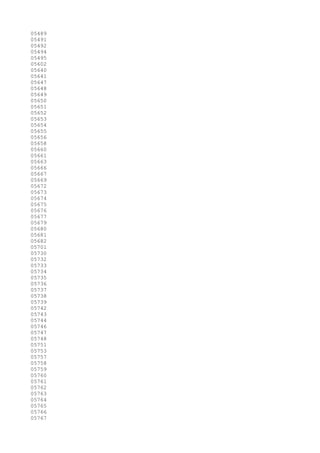 05489
05491
05492
05494
05495
05602
05640
05641
05647
05648
05649
05650
05651
05652
05653
05654
05655
05656
05658
05660
05661
05663
05666
05667
05669
05672
05673
05674
05675
05676
05677
05679
05680
05681
05682
05701
05730
05732
05733
05734
05735
05736
05737
05738
05739
05742
05743
05744
05746
05747
05748
05751
05753
05757
05758
05759
05760
05761
05762
05763
05764
05765
05766
05767
 
