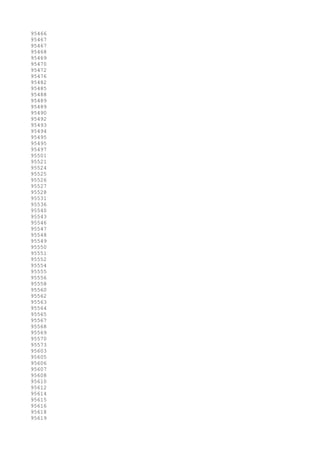 95466
95467
95467
95468
95469
95470
95472
95476
95482
95485
95488
95489
95489
95490
95492
95493
95494
95495
95495
95497
95501
95521
95524
95525
95526
95527
95528
95531
95536
95540
95543
95546
95547
95548
95549
95550
95551
95552
95554
95555
95556
95558
95560
95562
95563
95564
95565
95567
95568
95569
95570
95573
95603
95605
95606
95607
95608
95610
95612
95614
95615
95616
95618
95619
 