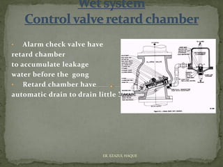 • Alarm check valve have
retard chamber
to accumulate leakage
water before the gong
• Retard chamber have
automatic drain to drain little leakage
ER. EZAZUL HAQUE
LEAKAGE
 