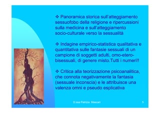 L Immaginario Fantasie e Sessualità PPT 