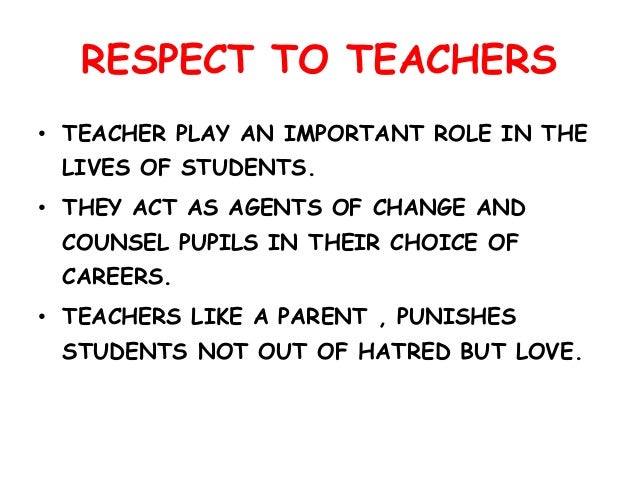 essay on respect for students