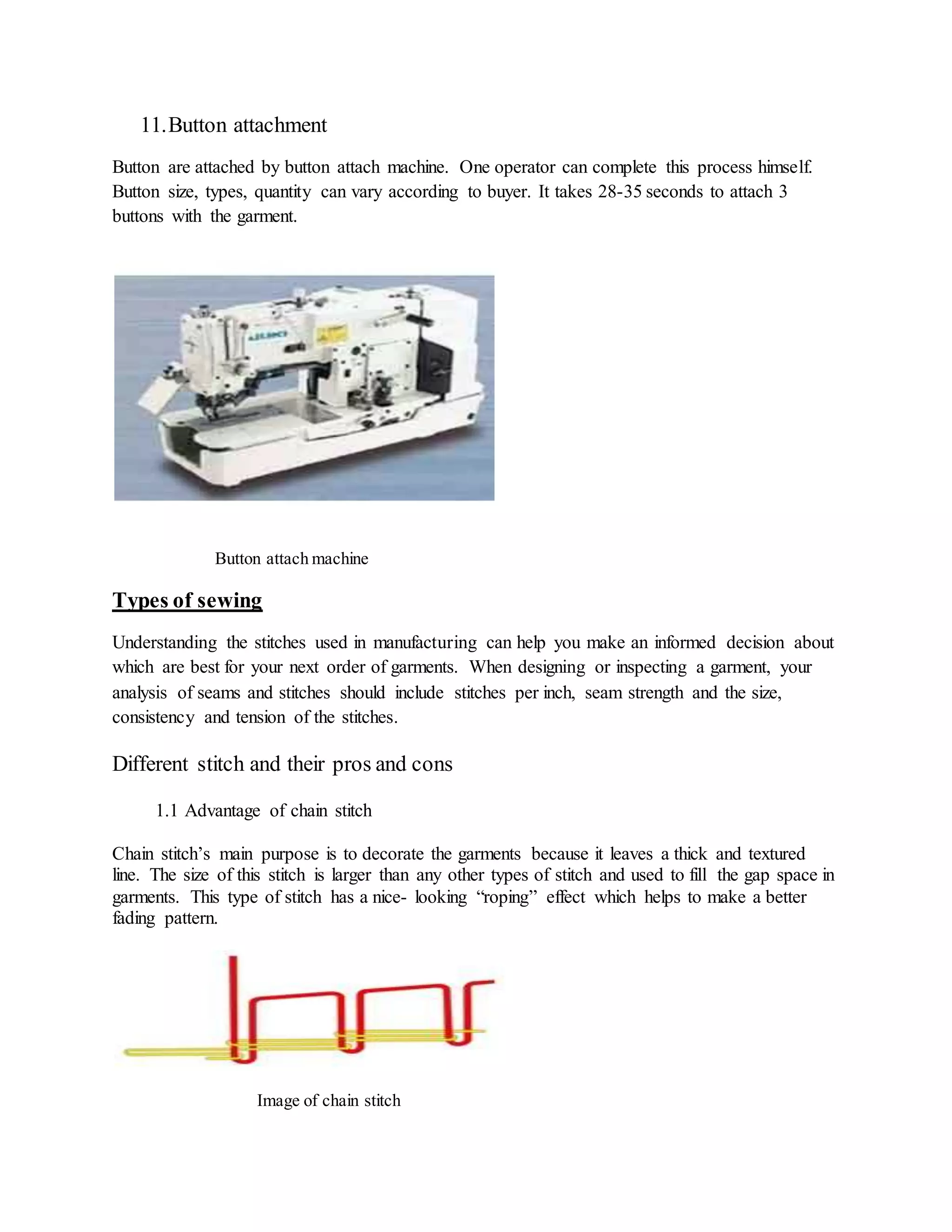 Button Fasten Process All you have to know to make a knit garments. | DOCX
