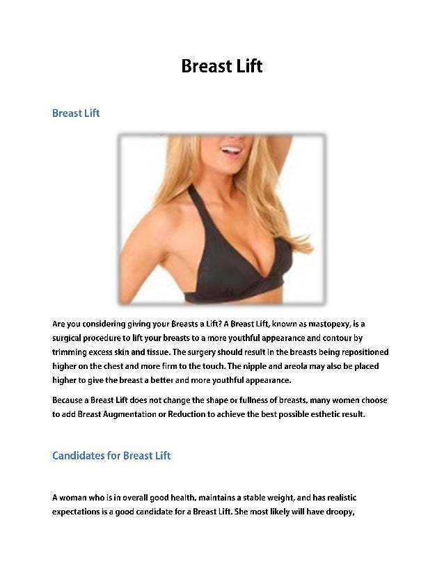All you need to know about breast lift