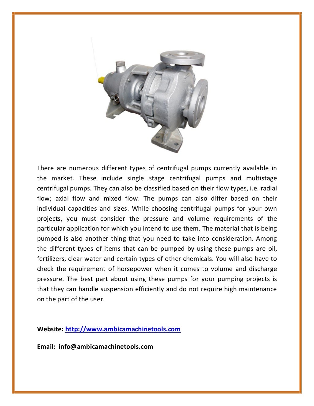 Working principle of a centrifugal pump