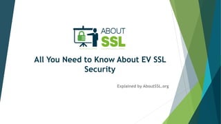 All You Need to Know About EV SSL
Security
Explained by AboutSSL.org
 