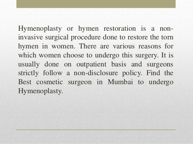 All you need to know about hymen restoration surgery