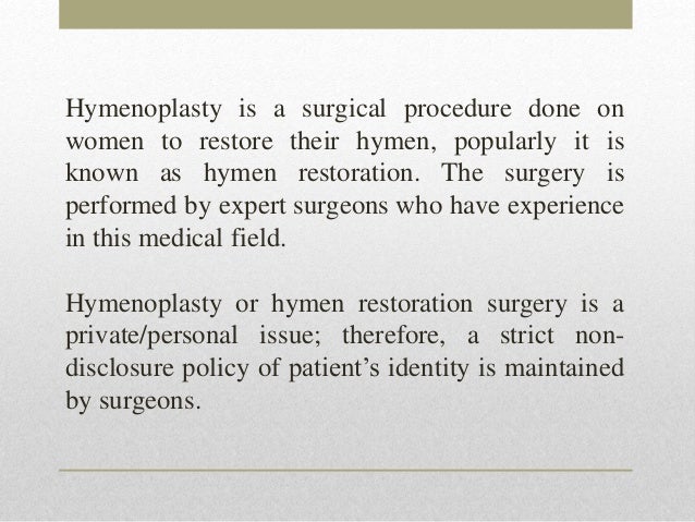 All you need to know about hymen restoration surgery