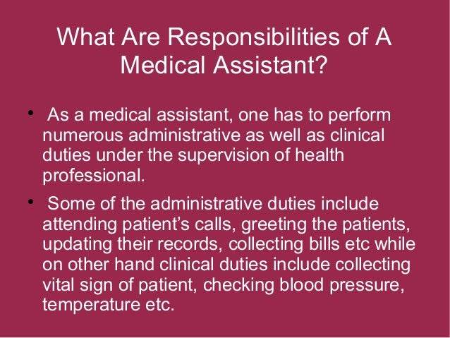 medical assistant administrative duties