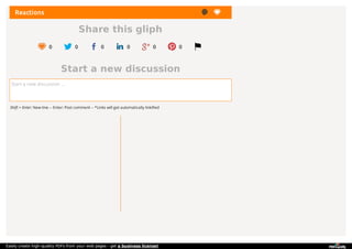 Reactions
Share this gliph
0 0 0 0 0 0
Start a new discussion
Start a new discussion ...
Shift + Enter: New line -- Enter: Post comment -- *Links will get automatically linkified
Easily create high-quality PDFs from your web pages - get a business license!
 