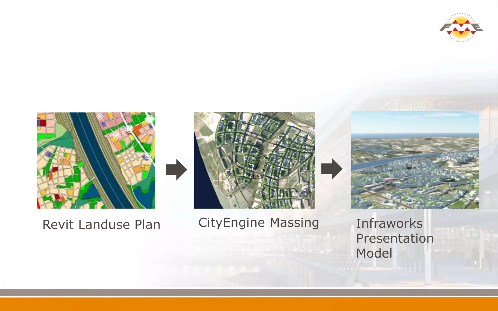 Revit Landuse Plan CityEngine Massing Infraworks
Presentation
Model
 