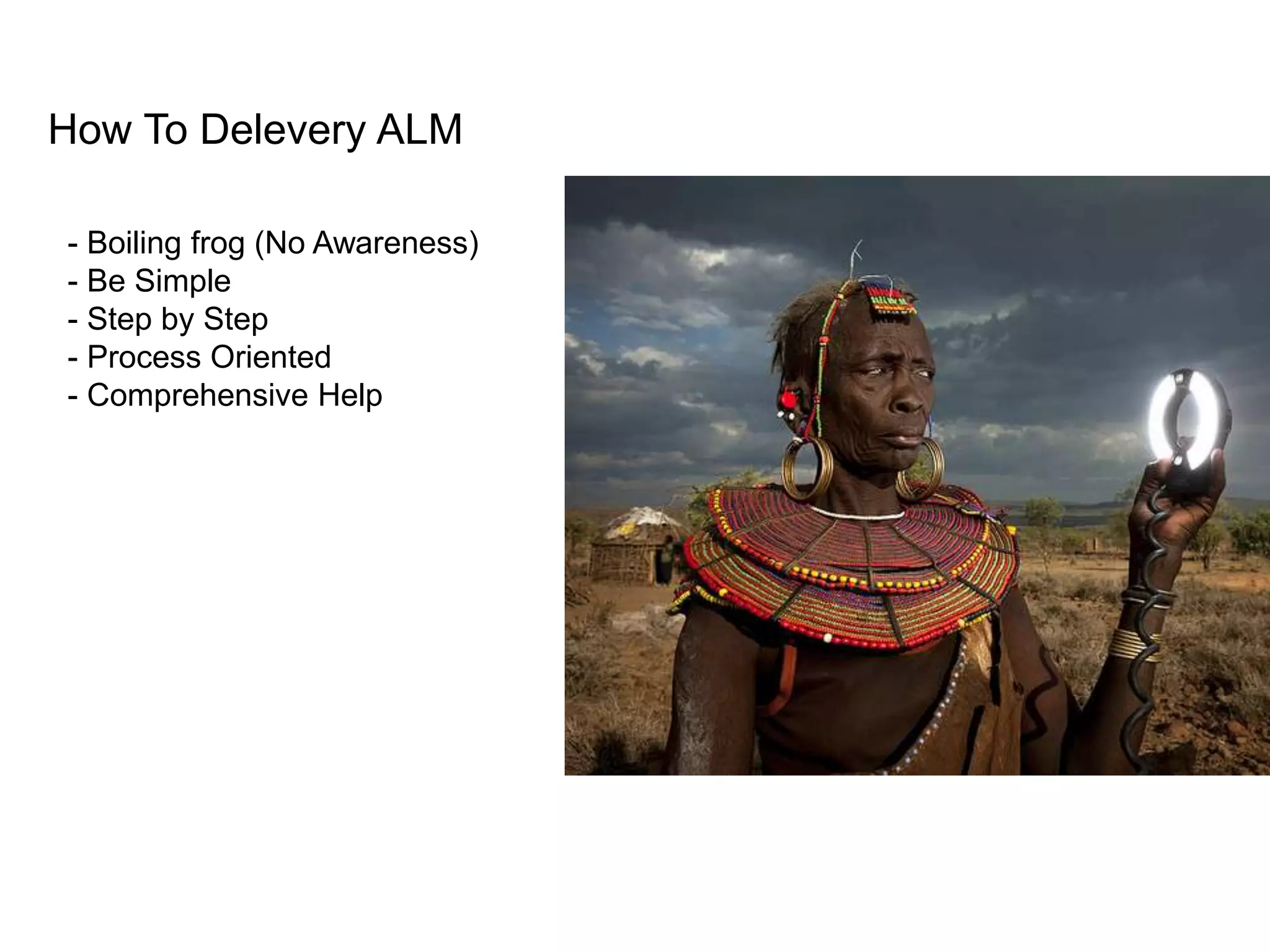 Implementing ALM: Atalasianadds to JIRA with comprehensive Agile project management capabilitiesBuild Status Test ResultDefect StatusJIRA Dashboard:DashboardCheck outTask StatusBamboo: CIGreenHopper:Task MgmtJIRA:DefectManagementPM/PLTesting FrameworkQATesting FrameworkAssign TaskBuildScriptCheck inSubVersion: SCM IDEDeveloperTesting FrameworkBuild ScriptConfluence:WikiProvide guide & processManage document.