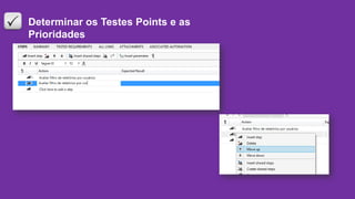 Determinar os Testes Points e as
Prioridades
 