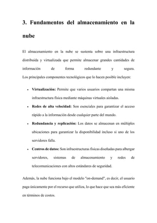 Análisis de El Almacenamiento en la Nube | PDF