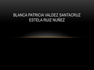 BLANCA PATRICIA VALDEZ SANTACRUZ
       ESTELA RUIZ NUÑEZ
 