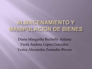 Diana Margarita Buchelly Aldana
Paola Andrea López González
Yesica Alexandra Zamudio Rivera
 