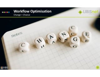 18
Workflow Optimisation
Change = Chance
 