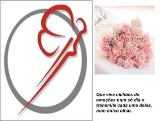 Que vive milhões de
emoções num só dia e
transmite cada uma delas,
num único olhar.
 
