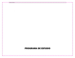 PROGRAMA DE ESTUDIO
PLAN DE ESTUDIOS
 
