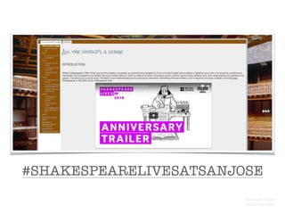 #SHAKESPEARELIVESATSANJOSE
Domingo Chica
@dchicapardo
 