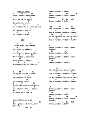 Alma Misionera (con acordes y vídeo) - Lo nuestro es la Liturgia