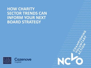 HOW CHARITY
SECTOR TRENDS CAN
INFORM YOUR NEXT
BOARD STRATEGY
 