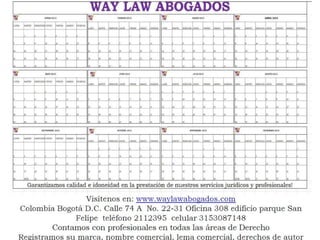 Almanaque año 2013 waylaw abogados