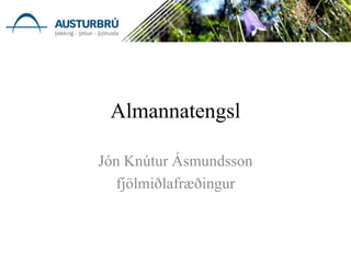 Almannatengsl
Jón Knútur Ásmundsson
fjölmiðlafræðingur
 