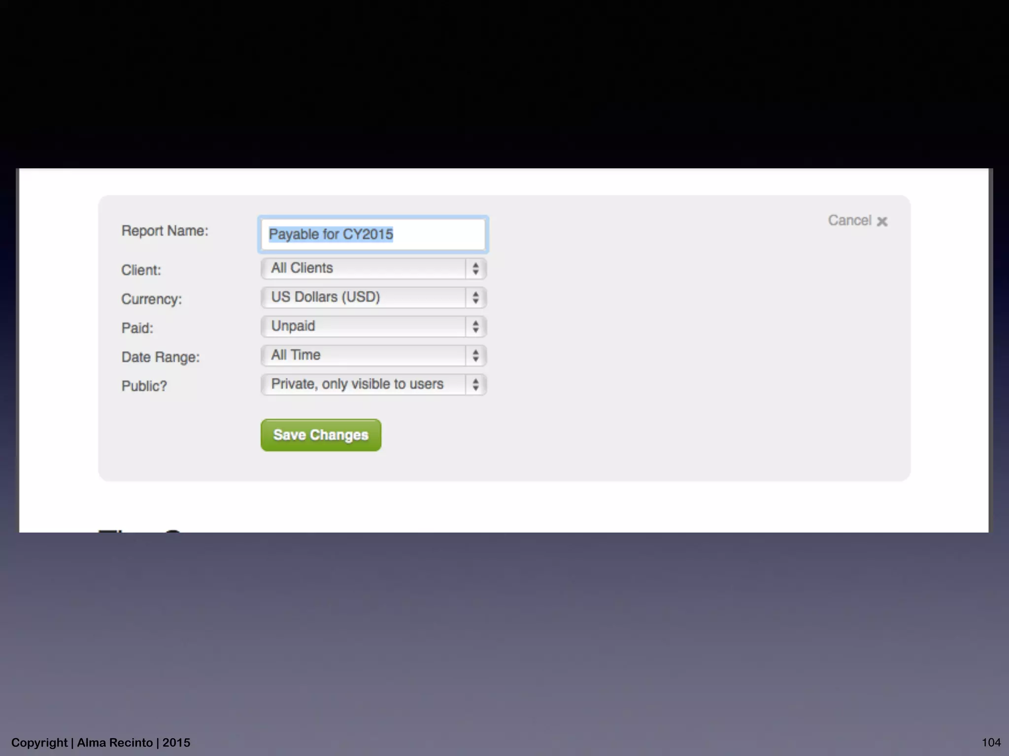 104Copyright | Alma Recinto | 2015
 