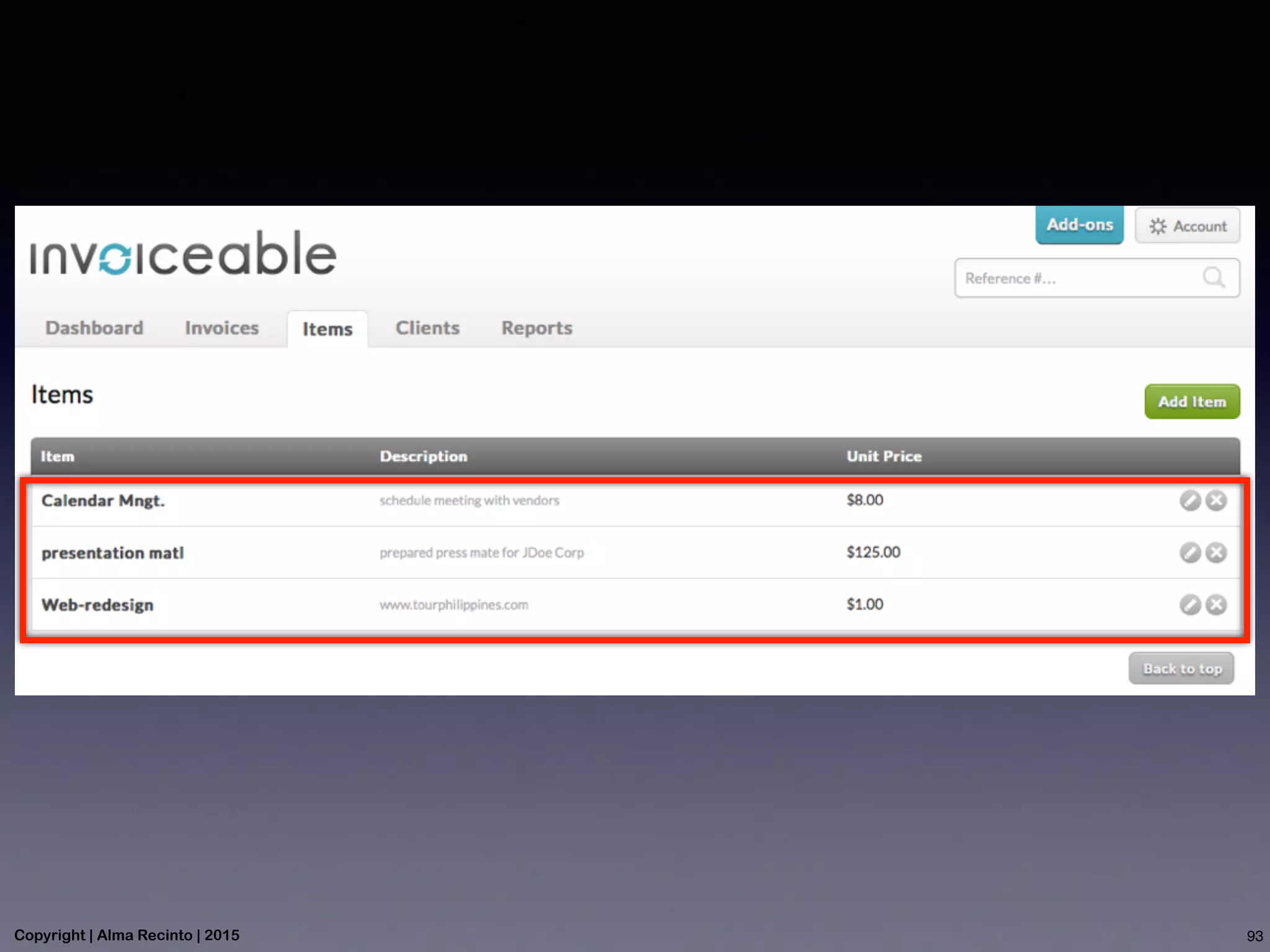 93Copyright | Alma Recinto | 2015
 