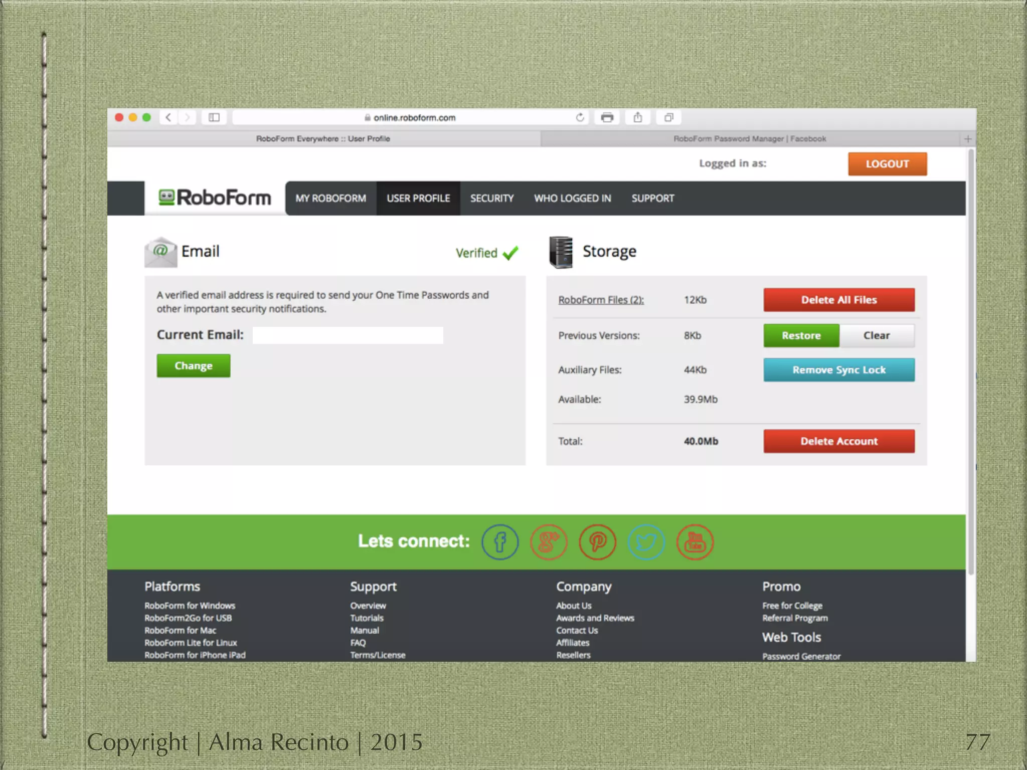 77Copyright | Alma Recinto | 2015
 