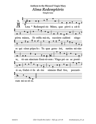 AlmaRedemptoris Mater_ gregorian chant Catedral | PDF