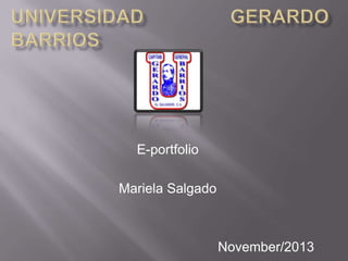 E-portfolio
Mariela Salgado

November/2013

 