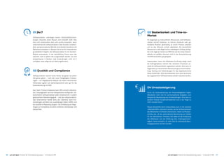 47
 
46
01 24 / 7
Softwareroboter unterliegen keinen Arbeitszeitbeschrän­
kungen, brauchen keine Pausen und ermüden nicht. Dies
kann sich insbesondere dann sehr positiv auswirken, wenn
Unternehmen die Softwareroboter in der Variante »Unatten­
ded« (vollautomatischer Betrieb ohne direkte Interaktion mit
Menschen) einsetzen. In diesem Fall ist es für Unternehmen
grundsätzlich möglich, die Softwareroboter im 24-Stunden-
Betrieb einzusetzen. In der betrieblichen Praxis kann das
natürlich nicht in jedem Fall ausgeschöpft werden. So sind
beispielsweise in Banken viele Anwendungen nicht 24 / 7
verfügbar, etwa aufgrund von Wartungsfenstern.
02 Qualität und Compliance
Softwareroboter machen keine Fehler. Sie gehen bei jedem
Fall genau gleich – nach den zuvor festgelegten Prozess­
regeln – vor. Regelbasierte Abläufe mit hohen menschlichen
Fehlerraten eignen sich dementsprechend sehr gut für die
Automatisierung mit RPA.
Auch beim Thema Compliance kann RPA sinnvoll unterstüt­
zen. Vorausgesetzt sie sind entsprechend konfiguriert, do­
kumentieren Softwareroboter jeden Arbeitsschritt in jedem
gewünschten Detailierungsgrad – und das vollautomatisch.
Das Unternehmen behält stets den Überblick, kann Ent­
scheidungen auf Basis von zuverlässigen Daten treffen und
die Qualität im Reporting steigern. Die Einhaltung von Rege­
lungen zur Compliance ist damit einfacher nachweisbar und
überprüfbar.
03 Skalierbarkeit und Time-to-
Market
Im Gegensatz zu menschlichen Ressourcen sind Software­
roboter schnell skalierbar. So können Dutzende oder gar
Hunderte Roboter gleichzeitig an einem Prozess arbeiten
und so das Volumen schnell abarbeiten. Da menschliche
Ressourcen in der Regel nicht in beliebigem Umfang verfüg­
bar sind, liegt der Vorteil von RPA hier auf der Hand: Arbeits­
abläufe mit großem Volumen sind für die Automatisierung
mit RPA besonders gut geeignet.
Insbesondere, wenn die Arbeitslast kurzfristig steigt, etwa
bei Auftragsspitzen, können den einzelnen Prozessen zu­
sätzliche Softwareroboter zugewiesen werden. Dies kann im
Gegensatz zu menschlichen Ressourcen ganz ohne Einarbei­
tung, Training und Aufwendungen für das organisatorische
Setup stattfinden. Sinkt die Arbeitslast, kann auch die Anzahl
der zugewiesenen Softwareroboter wieder reduziert werden.
04 Umsatzsteigerung
Durch die Automatisierung von Routinetätigkeiten haben
Mitarbeiter mehr Zeit für wertschöpfende Aufgaben, zum
Beispiel der Bearbeitung von Kundenanfragen. Dies kann zu
deutlich höherer Kundenzufriedenheit und in der Folge zu
mehr Umsatz führen.
Dieses Nutzenfeld kann insbesondere auch in der ­Variante
»Attended RPA« adressiert werden, bei der Softwareroboter
den Mitarbeiter in Echtzeit unterstützen, indem sie Prozess-
schritte wie z. B. die automatische Berechnung von Tarifen
für ihn übernehmen. Primäres Ziel dabei ist die Entlastung
der Mitarbeiter und die Erhöhung ihrer Arbeitsgeschwin-
digkeit. Somit entsteht z. B. mehr Zeit für individuelle Bera-
tungsgespräche mit dem Kunden.
just add digital | Chancen der Automatisierung nutzen – 12 Gründe für RPA just add digital | Chancen der Automatisierung nutzen – 12 Gründe für RPA
 