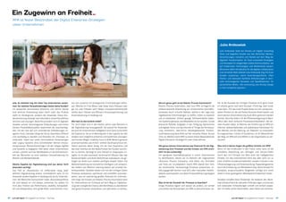 5958 just add digital | Ein Zugewinn an Freiheit – Interview just add digital | Ein Zugewinn an Freiheit – Interview
Julia Antkowiak
Julia Antkowiak leitet bei Almato ein Digital ­Consulting
Team und begleitet Kunden aus den Bereichen Banken,
Versicherungen, Industrie und Handel auf dem Weg der
digitalen Transformation. Ihr Team entwickelt Strategien
und Konzepte für zeitgemäße mobile Kommunikation, die
auf modernsten Technologien und Markttrends basiert.
Mit einem tiefen Verständnis für die digitale, kollaborative
und vernetzte Welt arbeitet Julia Antkowiak eng mit ihren
Kunden zusammen, kennt branchenspezifische »Pain
Points« und übersetzt fachliche Anforderungen in sinn-
volle technologische Konzepte und Spezifikationen. Ihr
persönliches Motto: »Re-envisioning and driving change
in how companies operate.«
Ein Zugewinn an Freiheit­­-
RPA ist fester Bestandteil der Digital Enterprise-Strategien
vieler Unternehmen
Julia, du arbeitest eng mit vielen Top-Unternehmen zusam-
men. Vor welchen Herausforderungen stehen deine Kunden?
Ich beobachte verschiedene Branchen und nehme überall
eine ähnliche Entwicklung wahr: Nicht mehr das Produkt
steht im Vordergrund, sondern der Anwender. Diese Kun­
denzentrierung verlangt nach besonders nutzerfreundlichen
Services und Lösungen. Bedürfnisse ändern sich im digitalen
Zeitalter schnell. Technologische Entwicklungen und immer
kürzere Produktlebenszyklen bestimmen die Geschwindig­
keit, mit der man auf sich verändernde Anforderungen re­
agieren muss. Daneben steigt der Druck, besonders effizient
und nachhaltig zu handeln und Produkte mit »Purpose« zu
entwickeln. Daten aus vielen verschiedenen Anwendungen
oder Legacy-Systeme ohne Schnittstellen lähmen Innova­
tionsprozesse. Marktentwicklungen mit der nötigen Agilität
und Dynamik zu begegnen, fällt daher vielen Unternehmen
schwer. Letztlich wird der Wettbewerb um die Aufmerksam­
keit der Menschen zu einer weiteren Herausforderung für
Marken und Werbetreibende.
Welche Aspekte der Digitalisierung sind aus deiner Sicht
besonders wichtig?
Das Feld an »Buzzwords« ist mittlerweile riesig, jeder
definiert Digitalisierung anders. Grundsätzlich sehe ich für
Anwender andere Aspekte im Vordergrund, als für Unterneh­
men. Wir Menschen konsumieren mobil, deviceübergreifend,
wir sind always on und always connected. Da spielen für
mich also Themen wie Performance, Usability, Kompatibili­
tät und Kollaboration eine große Rolle. Unternehmen müs­
sen sich zunächst mit strategischen Entscheidungen befas­
sen: Möchte ich First Mover oder lieber Early Follower oder
gar ein Late Follower sein? Neben Innovationsführerschaft
stehen dann Themen wie Effizienz, Prozessoptimierung und
Automatisierung im Vordergrund.
Wie hast du das konkret erlebt?
Für mich haben sich in den letzten Jahren zwei Bereiche in
der Digitalisierung herausgestellt, die sowohl für Anwender
als auch für Unternehmen maßgeblich sind. Ganz vorne steht
die Experience. Sei es im Banking oder in der Logistik; wir alle
streben nach möglichst einfachen und handlichen Lösungen,
nach kurzen Wegen. Usability muss im B2B-Bereich genauso
priorisiert werden, wie im B2C-Umfeld. Die Ansprüche an UX-
Teams wachsen daher stetig. Um die User Experience und
das User Interface an den Bedürfnissen der Kunden ausrich­
ten zu können, benötigt es eine Vielzahl an Zielgruppen-In­
sights. Es ist also essenziell, kontinuierlich Wissen über das
Nutzerverhalten und deren Bedürfnisse aufzubauen. Da ge­
langen wir direkt zum zweiten wichtigen Aspekt: Daten. Die
Weiterentwicklung von künstlicher Intelligenz und verwand­
ten Feldern wie Machine Learning basiert auf smarten Da­
tenhaushalten. Daneben lassen sich mit den richtigen Daten
Prozesse analysieren, optimieren und schließlich automati­
sieren, was ein wahnsinnig großes Potenzial für Unterneh­
men birgt. Der Einsatz von Robotic Process Automation kann
für Unternehmen ein Schlüssel auf dem Weg zur Digitalisie­
rung sein und gibt die Chance, alte Workflows zu überdenken
und ganze Prozesse streamlinen und optimieren zu können.
Worum genau geht es bei Robotic Process Automation?
Robotic Process Automation, oder kurz RPA, ermöglicht die
vollautomatische Abwicklung von strukturierten Geschäfts­
prozessen durch virtuelle Roboter, welche in der Lage sind,
regelbasierte Entscheidungen zu treffen, Daten zu kopieren
und zu bearbeiten. Einfach gesagt: Softwareroboter bedie­
nen Systeme genauso, wie Mitarbeiter es tun würden. So wie
physische Roboter Aufgaben in der Fertigung übernehmen
und digitale Twins und das Internet of Things die Fernsteue­
rung erleichtern, übernimmt robotergesteuerte Prozess­
automatisierung diese Rolle auf der virtuellen Ebene. Kurzes
Time-to-Market macht RPA zu einem festen Bestandteil der
Digital Enterprise-Strategie für viele Unternehmen.
Wie genau können Unternehmen das Potenzial für die Digi-
talisierung ihrer Prozesse und den Einsatz von RPA ermit-
teln? Ist das aufwendig?
Um geeignete Geschäftsprozesse in einem Unternehmen
zu identifizieren, setzen wir im Rahmen der sogenannten
»Business Process Discovery« eine Reihe von Techniken
und Tools ein. Grundsätzlich macht RPA überall dort Sinn,
wo strukturierte, hochvolumige Prozesse vorkommen. Er­
fahrungsgemäß können rund 50 % aller manuellen Arbeits­
abläufe automatisiert und deren Prozesseffizienz gesteigert
werden.
Was ist bei der Auswahl der Prozesse zu beachten?
Einige Prozesse eignen sich besser als andere, um schnell
und einfach die Wirksamkeit von RPA zu demonstrieren, da­
her ist die Auswahl der richtigen Prozesse nicht ganz trivial.
Ich arbeite gerne nach dem Konzept »Think big, start small,
scale fast.« Für das erste Projekt bietet sich ein wenig kom­
plexer Prozess an, der auf festen Business Rules basiert und
durch dessen Automatisierung Quick Wins generiert werden
können. Darunter fallen z. B. die Effizienzsteigerung im Back­
office oder stark verkürzte Prozessdurchlaufzeiten. Wir be­
raten Kunden dabei, im Rahmen der Einführung von RPA ein
internes, selbsterhaltendes und skalierbares Fachwissen für
den Betrieb und die Wartung von Robotern zu entwickeln.
Ein sogenanntes »Center of Excellence« ist im Wesentlichen
der Weg, um RPA tief und effektiv in der Organisation zu ver­
wurzeln.
Was sind in deinen Augen die größten Vorteile von RPA?
Wenn ich den Endkunden in den Fokus rücke, dann ist die
schnellere Abwicklung von Anfragen und Service-Fällen
durch den 24/7-Einsatz von Bots einer der maßgeblichen
Vorteile. Für das Unternehmen führt das aber nicht nur zu
einer erhöhten Kundenzufriedenheit, sondern mündet in der
Effizienzsteigerung und Kostensenkung. Kapazitätsgewinne
durch die Entlastung von Mitarbeitern bzw. deren Einsatz für
komplexe, anspruchsvollere Tätigkeiten schlägt sich meist
direkt in einer gesteigerten Mitarbeiterzufriedenheit nieder.
Daneben schaffen Bots Flexibilität: Sie skalieren den Work­
load entsprechend der aktuellen Anforderungen und können
sich saisonalen Schwankungen schnell und einfach anpas­
sen. Ich hatte vorhin beschrieben, dass Daten aus verschie­
Julia Antkowiak (rechts) im Gespräch
mit Joëlle Robineau – DATAGROUP SE
 