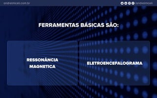 /andrelmiceliandrelmiceli.com.br
RESSONÂNCIA
MAGNETICA
ELETROENCEFALOGRAMA
FERRAMENTAS BÁSICAS SÃO:
 