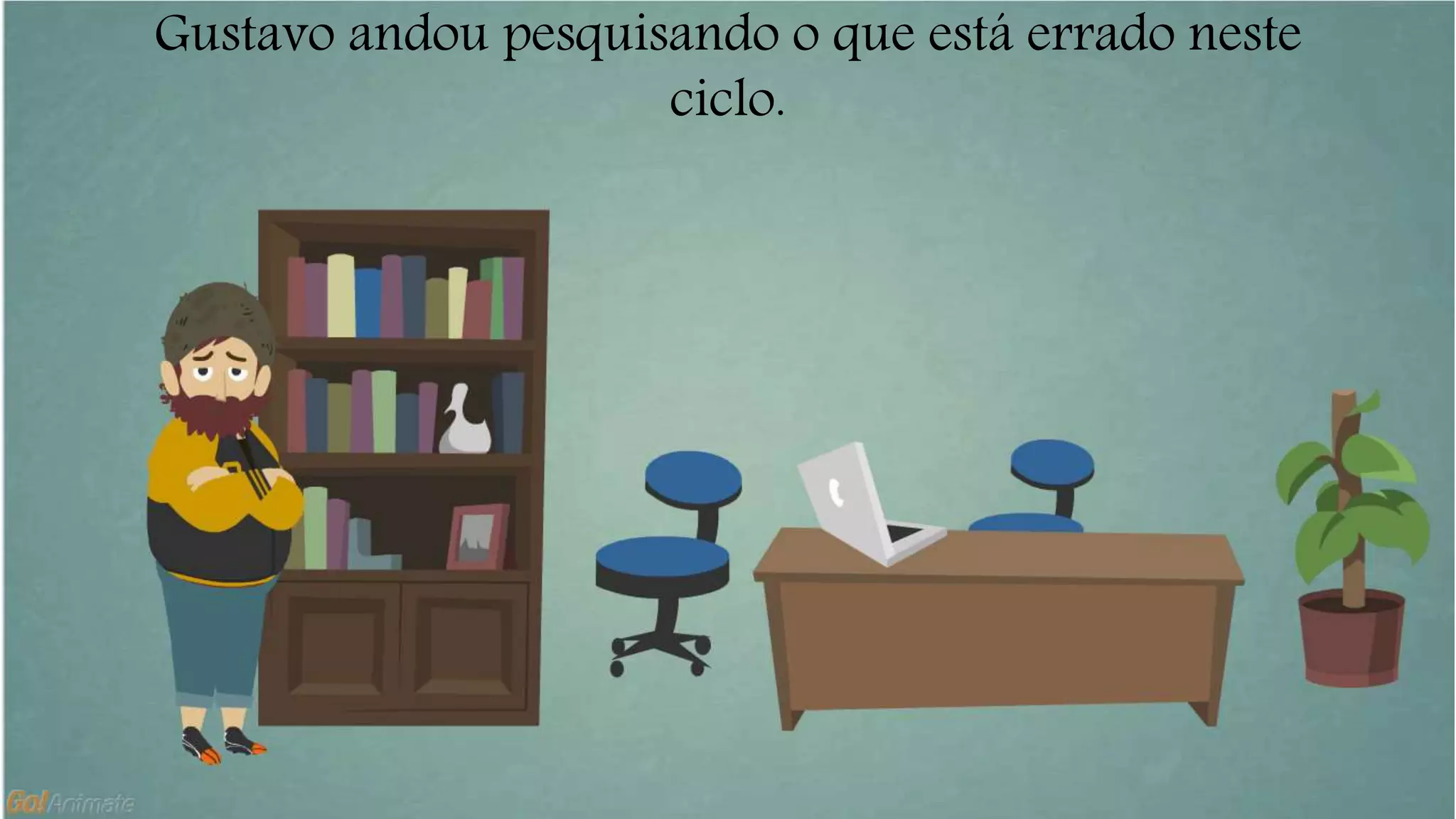 Gustavo andou pesquisando o que está errado neste 
ciclo. 
 