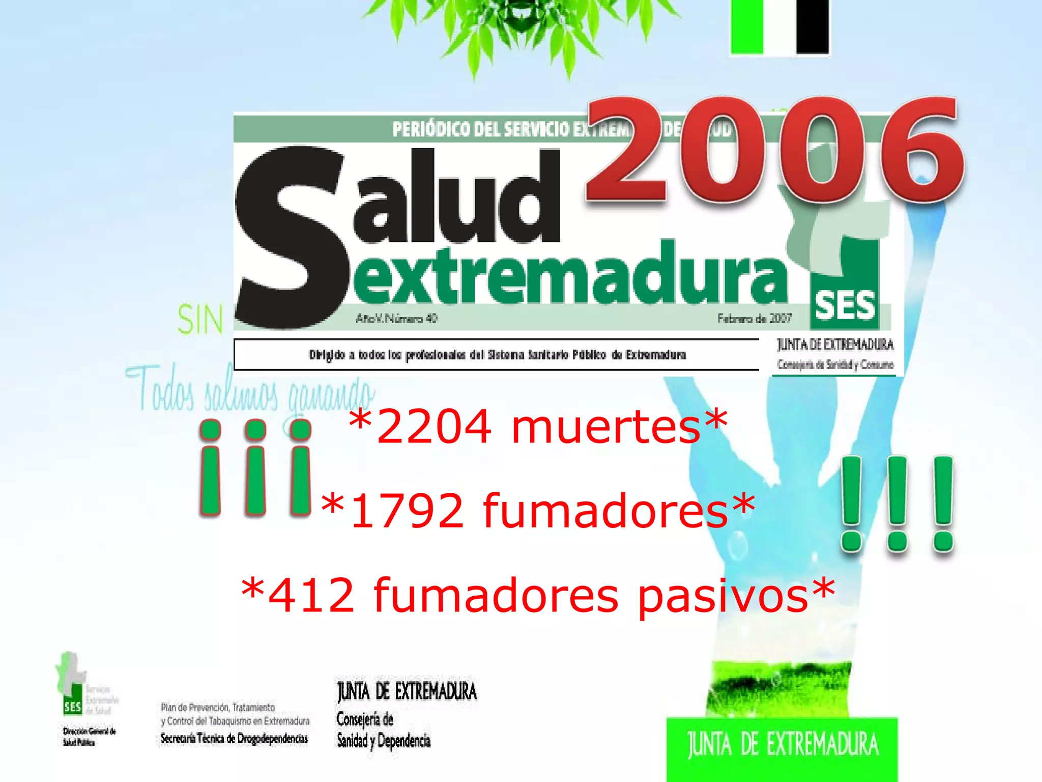 *2204 muertes* *1792 fumadores* *412 fumadores pasivos* 