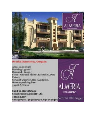 Almeria (The Homes By S.S Groups).....Contact Tanya Kaur@9891927900