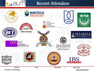 INTEGRITY | TRUST | INNOVATION | EXCELLENCE
© Saviance Technologies 2012 www.saviance.com© Celestos Technologies www.celestos.co.in
Recent Attendees
 