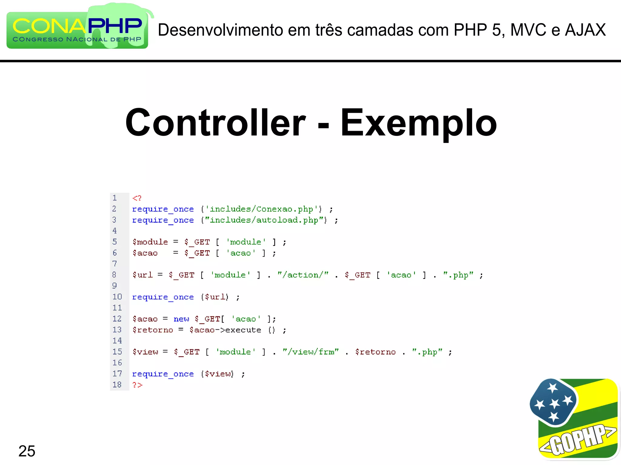 Desenvolvimento em três camadas com PHP 5, MVC e AJAX