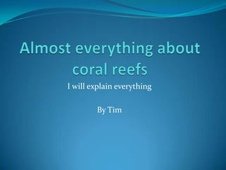 Almost everything about coral reefs I will explain everything By Tim 