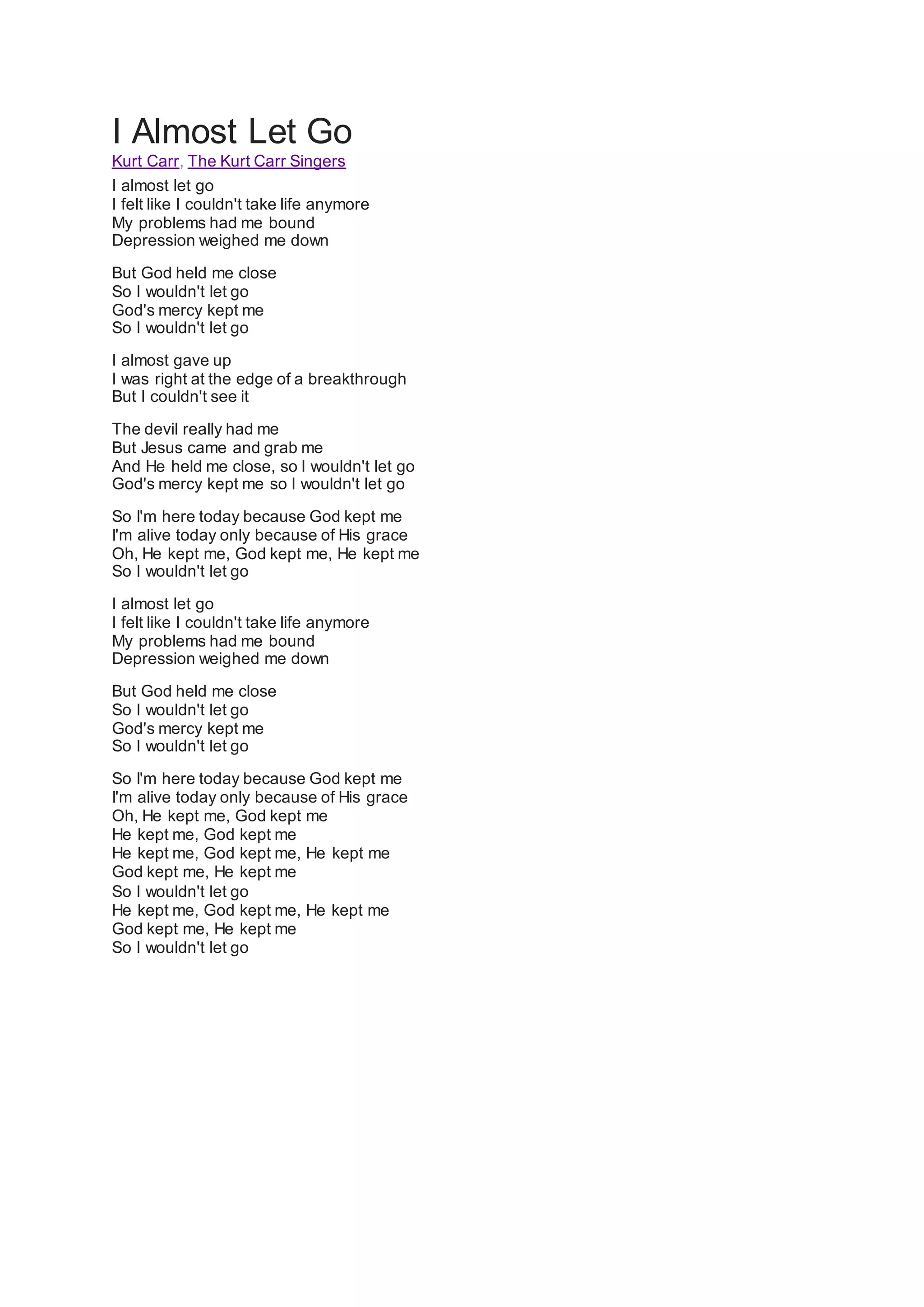 Almost let go | DOCX