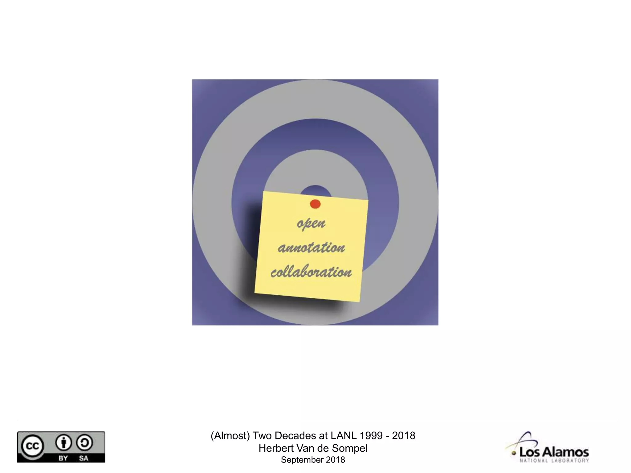 (Almost) Two Decades at LANL 1999 - 2018
Herbert Van de Sompel
September 2018
 