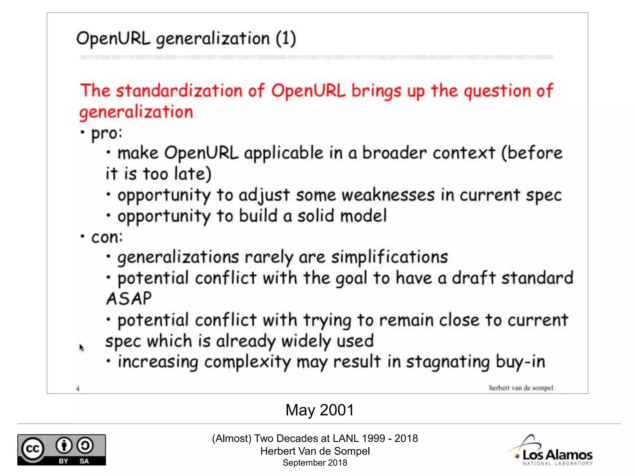 (Almost) Two Decades at LANL 1999 - 2018
Herbert Van de Sompel
September 2018
May 2001
 
