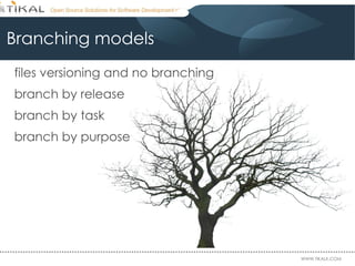 Branching models files versioning and no branching branch by release branch by task branch by purpose 