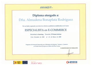 Avanzit - Curso especialista en e-commerce - 2009 certificado