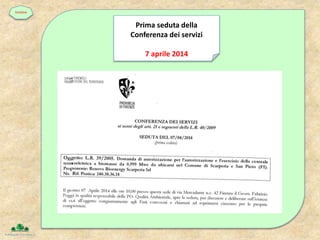timeline
Prima seduta della
Conferenza dei servizi
7 aprile 2014
 