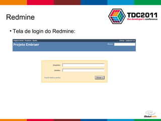 Tela de login do Redmine: Redmine 