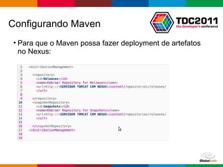 Para que o Maven possa fazer deployment de artefatos no Nexus: Configurando Maven 